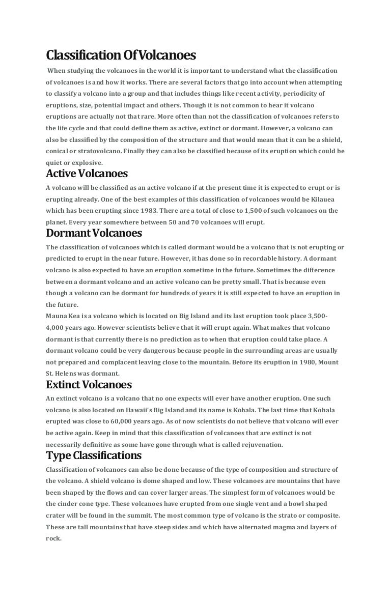 Eruption. Main classification Eruption. Main classification